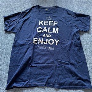 Almar Unisex Adult Navy Blue "Keep Calm And Enjoy Punta Cana" T-Shirt Size XXL